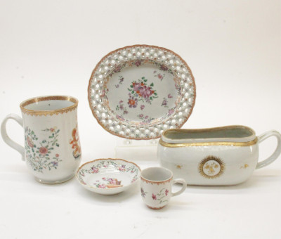 Image for Lot 18th century Armorial Tankard and Dishes