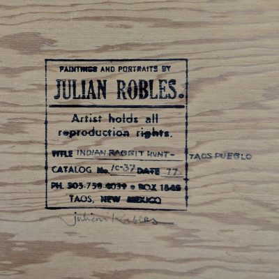 Julian Robles - Indian Rabbit Hunt - Taos Pueblo (1977)