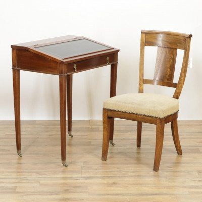 Image for Lot Georgian Style Writing Table  Chair