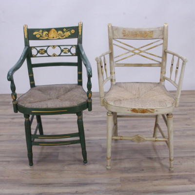 Image 6 of lot 3 Matched Painted Hitchcock Style Chairs