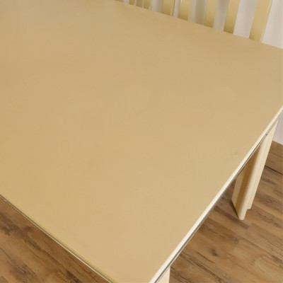 70's Cream Lacquer Dining Table  8 Chairs