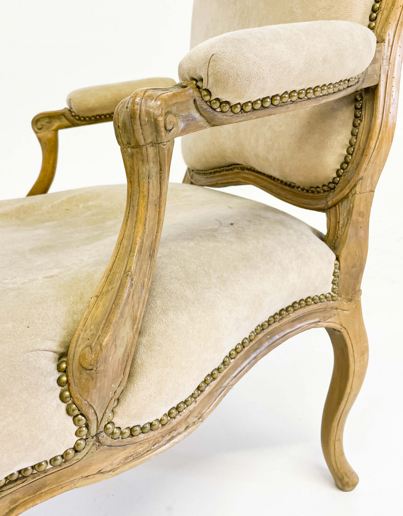 Pair of Louis XV Carved Beechwood Fauteuils