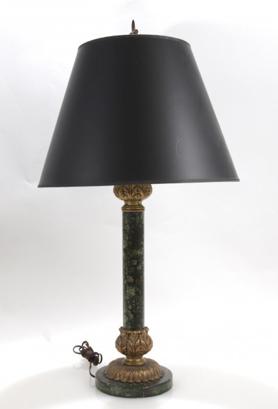 Image 4 of lot 2 Brass Lamps Bouillotte and Faux Marble