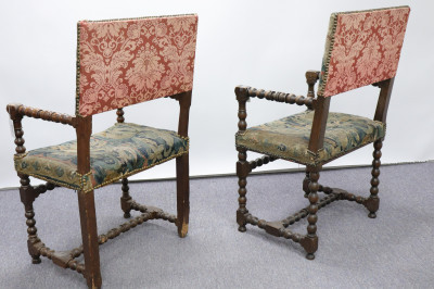 Image 5 of lot 4 Chairs; English Baroque Cherry &amp; Beechwood