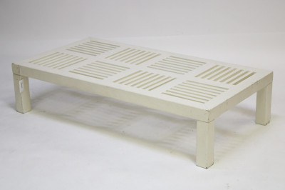 Image for Lot White Painted Vented Garden Bench/Table