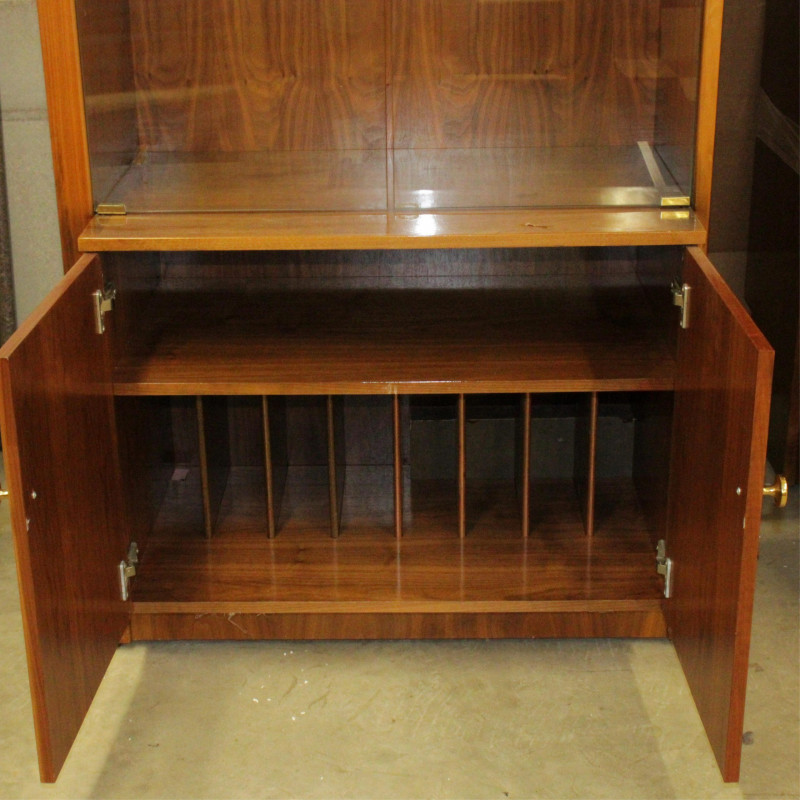 Image 4 of lot 1970s Walnut and Glass Display Cabinet
