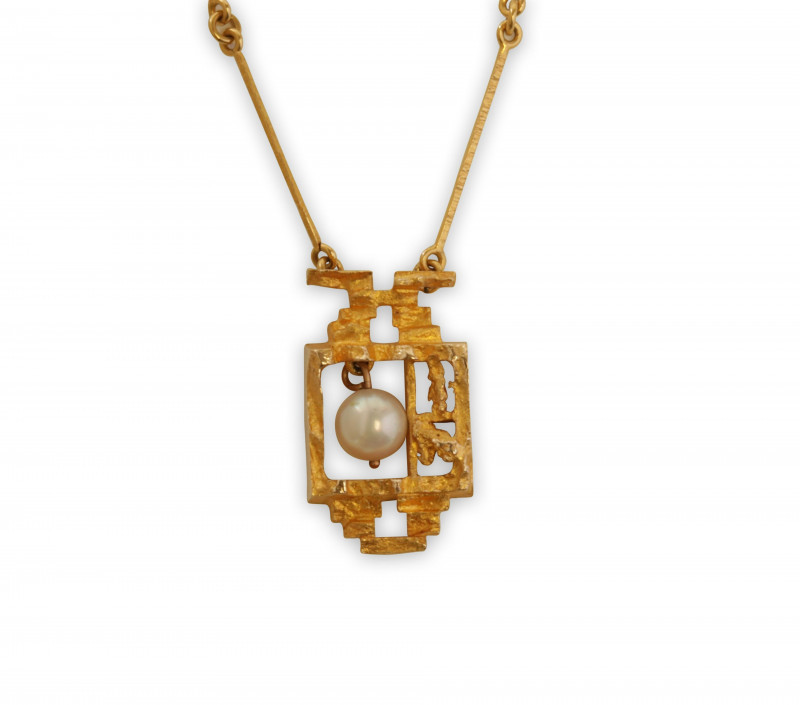 Image 1 of lot 14k Gold Brutalist Necklace