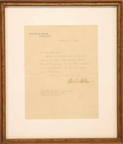 Woodrow Wilson  Letter to Mrs. Berry