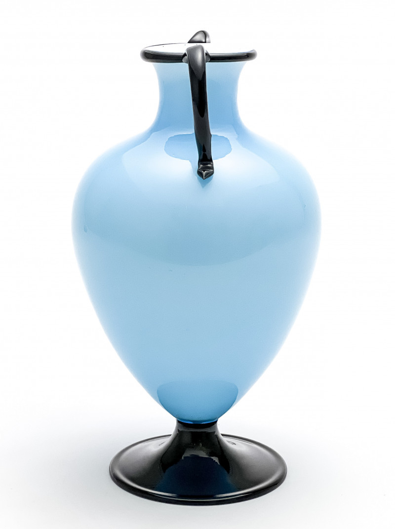 Italian Murano Blue Incamiciato Glass Vase