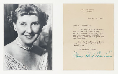Image for Lot Mamie Doud Eisenhower Signed Letter