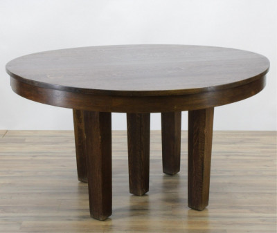 Image for Lot Arts & Crafts Oak Dining Table, E 20th C.
