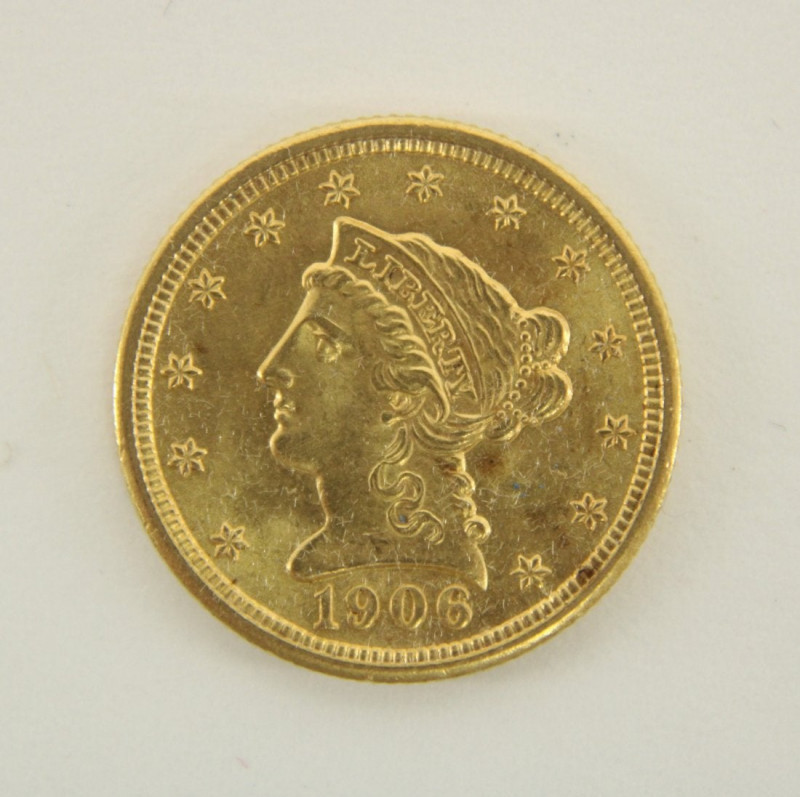 Image 1 of lot 1906 2 1/2 Dollar Liberty Gold Coin