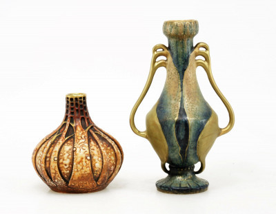 Image for Lot 2 Amphora Porcelain Bud Vases, Early 20th C.