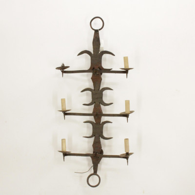 Image for Lot Baroque Style Wrought Iron 6Light Sconce