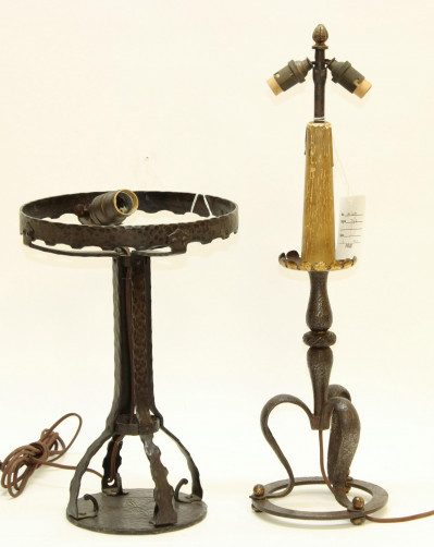 Image for Lot 2 Arts & Crafts Wrought Iron Lamps