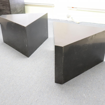 Image for Lot Pair of Triangular Granite Side Tables