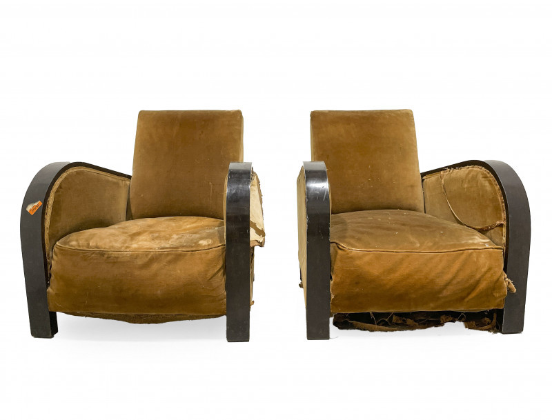 Image 1 of lot 2 Art Deco Club Chairs