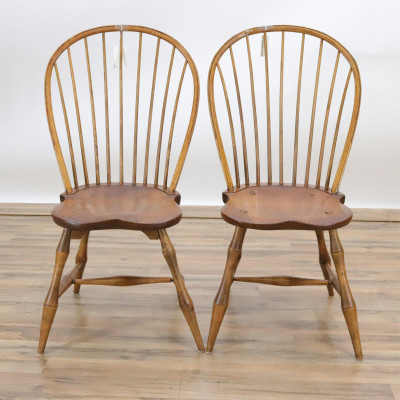 Image for Lot Pair English Windsor Side Chairs