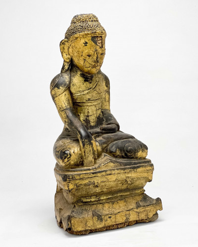 Image for Lot Thai Gilt Lacquered Figure of Buddha