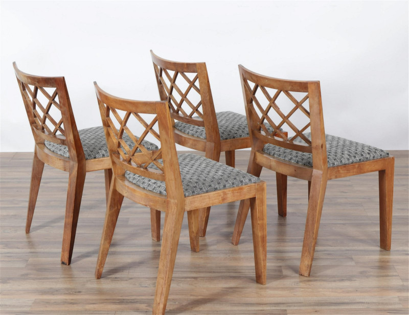 Image 2 of lot 4 French Mid Century Modern Fruitwood Side Chairs