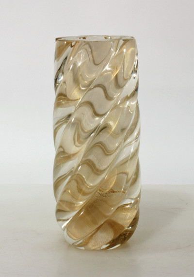 Image for Lot Archimede Seguso - Gold Flecked Glass Vase, 1950