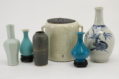 Image for Lot Asian Ceramics; Chinese Robin&apos;s Egg Blue Vase
