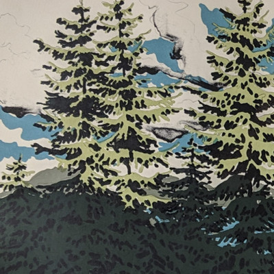 Title Neil Welliver - From Zeke's place, Maine Landscape #67 / Artist
