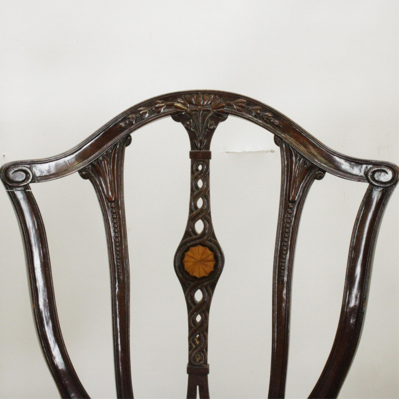 Image 5 of lot 12 George III Style Inlaid Mahogany Dining Chairs