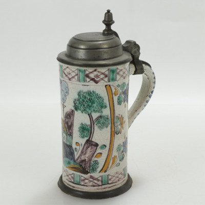Image for Lot Delft and Pewter Tankard, 18th Century