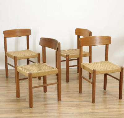 Image for Lot Set of 4 Danish Modern Style Teak Side Chairs