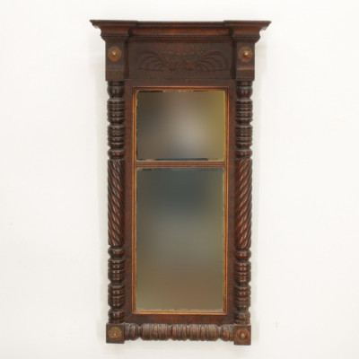 Image for Lot American Late Classical Mahogany Mirror 19th C