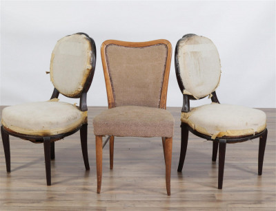 Image for Lot 3 Art Deco Side Chairs and a Club Chair