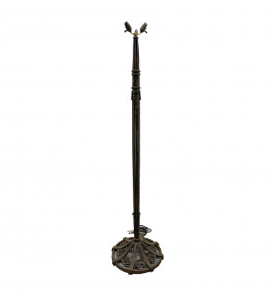 Image for Lot Large Wrought Iron Floor Lamp, in the style of Edgar Brandt