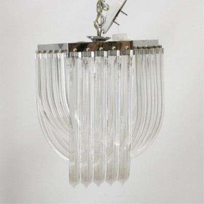 Image for Lot Carlo Nason Style Lucite Chrome Chandelier