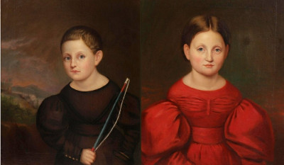 The Lansing Twins, Pr American O/C Portraits 1825