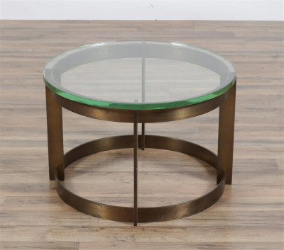 Image for Lot Modernist Brass Occasional Table