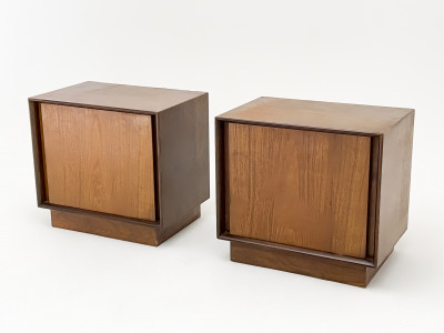 Image for Lot Danish Modern Bedside Tables, Pair