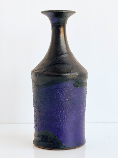 Image for Lot William Wyman  - Black and Blue Vase