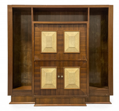 Image for Lot Large Secretaire Bookcase with Parchment Panels