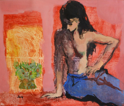 Image for Lot Lou Zansky - Seated Topless Woman