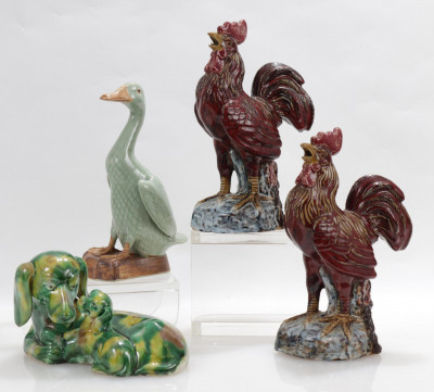 Collection of Chinese Ceramic Animal Figures 20th