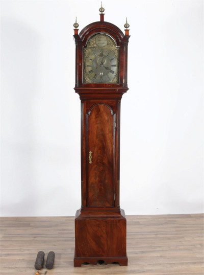 Image for Lot George III Mahogany Tall Case Clock, Late 18th C.
