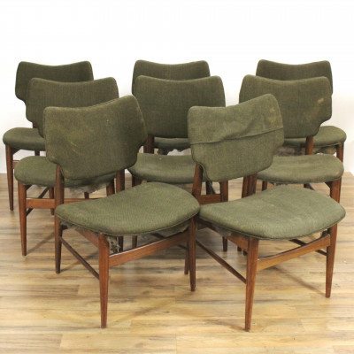 Image for Lot 8 Mid Century Teak Danish Dining Chairs