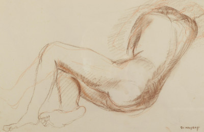 Image for Lot Charles Malfray French Nude Red Chalk on Paper