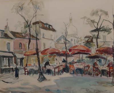 Image for Lot French Street Cafe Watercolor