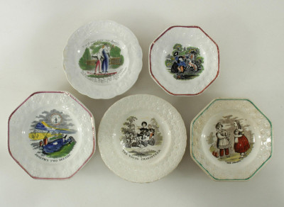 Image for Lot 5 English Stoneware Story Plates