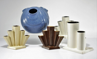 Image for Lot Rumrill Art Deco Pottery Vases