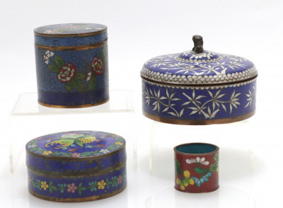 Image for Lot Group of Chinese Cloisonn Boxes 20th C