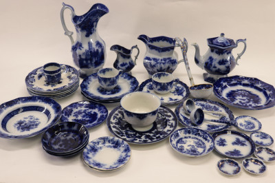 Image for Lot Lot of Flow Blue English Transferware
