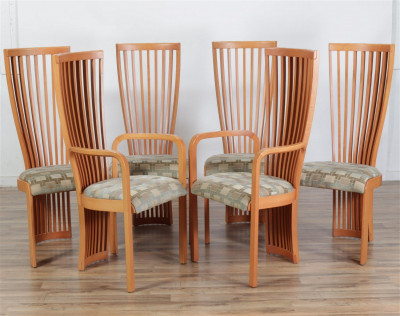 Image for Lot 6 Tonon Modern Beechwood Dining Chairs, c.1980